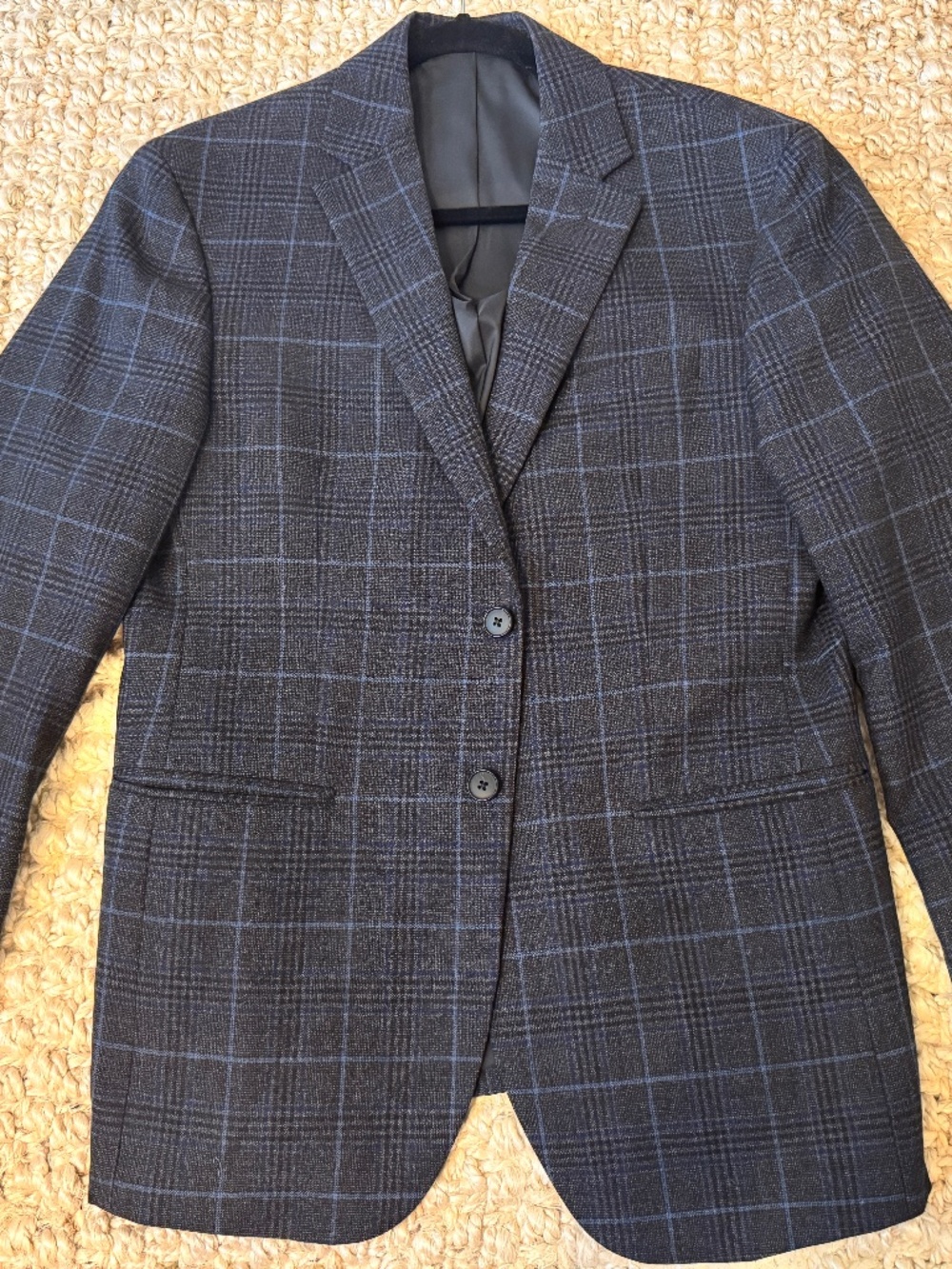Jos A Bank Traveler Blazer Mens 38S Plaid 2 Button Sport Coat Jacket